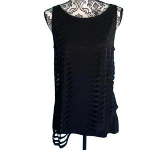 NWT White House Black Market Asymmetric Striped Lined Sleeveless Cocktail Blouse